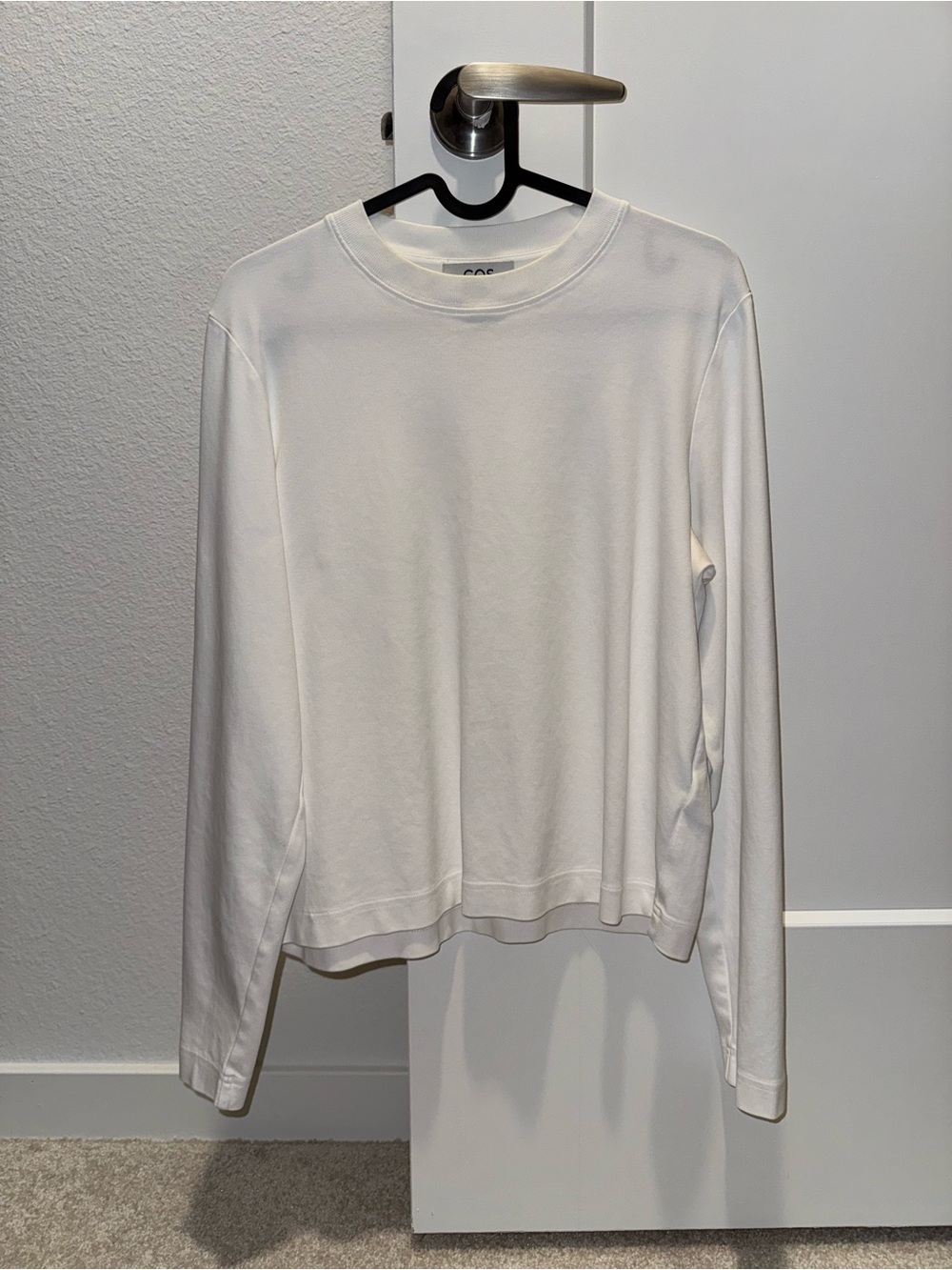 COS Crewneck Long-Sleeve Top in White